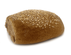 KI generiert: Das Bild zeigt ein rundes Brot, das mit Sesamkörnern bestreut ist und zur Hälfte abgeschnitten wurde. Es liegt auf einem neutralen Hintergrund.