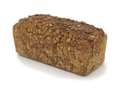 KI generiert: Das Bild zeigt ein rundes Brot, das mit Sesamkörnern bestreut ist und zur Hälfte abgeschnitten wurde. Es liegt auf einem neutralen Hintergrund.