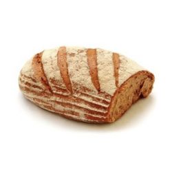KI generiert: Das Bild zeigt ein rundes Brot, das mit Sesamkörnern bestreut ist und zur Hälfte abgeschnitten wurde. Es liegt auf einem neutralen Hintergrund.