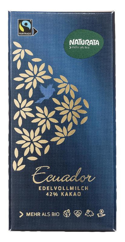 Produktfoto zu Vollmilchschokolade mit Kakao aus Ecuador, 42% von Naturata