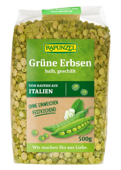 Produktfoto zu Grüne Erbsen, halb, geschält von Rapunzel
