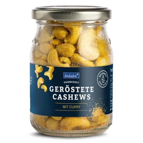Produktfoto zu geröstete Curry Cashews von bioladen