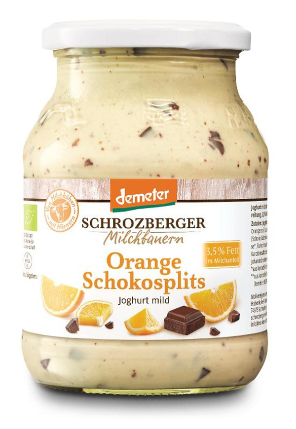 Produktfoto zu Joghurt Orange Schokosplits 3,5% von Schrozberger