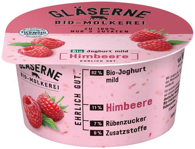 Produktfoto zu Joghurt Pur Himbeere von Gläserne Molkerei