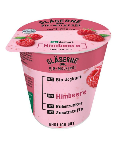 Produktfoto zu Joghurt Pur Himbeere 3,5% von Gläserne Molkerei