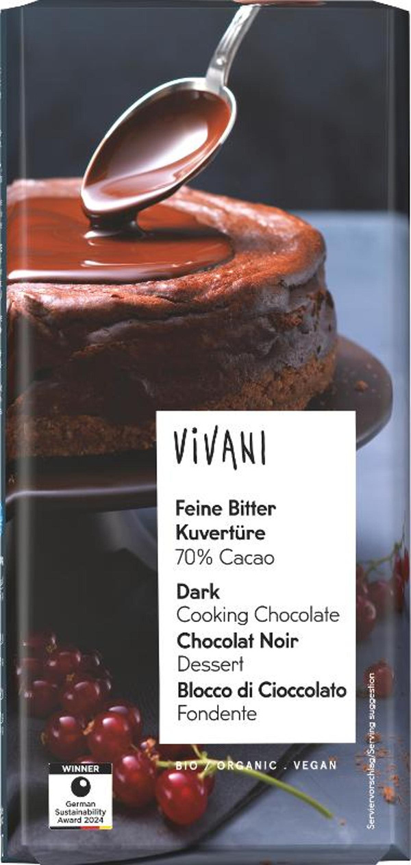 Produktfoto zu Feine Bitter Kuvertüre von Vivani