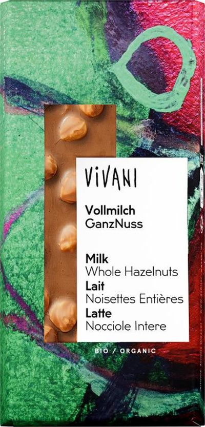 Produktfoto zu Schokolade Vollmilch mit ganzen Nüssen von Vivani