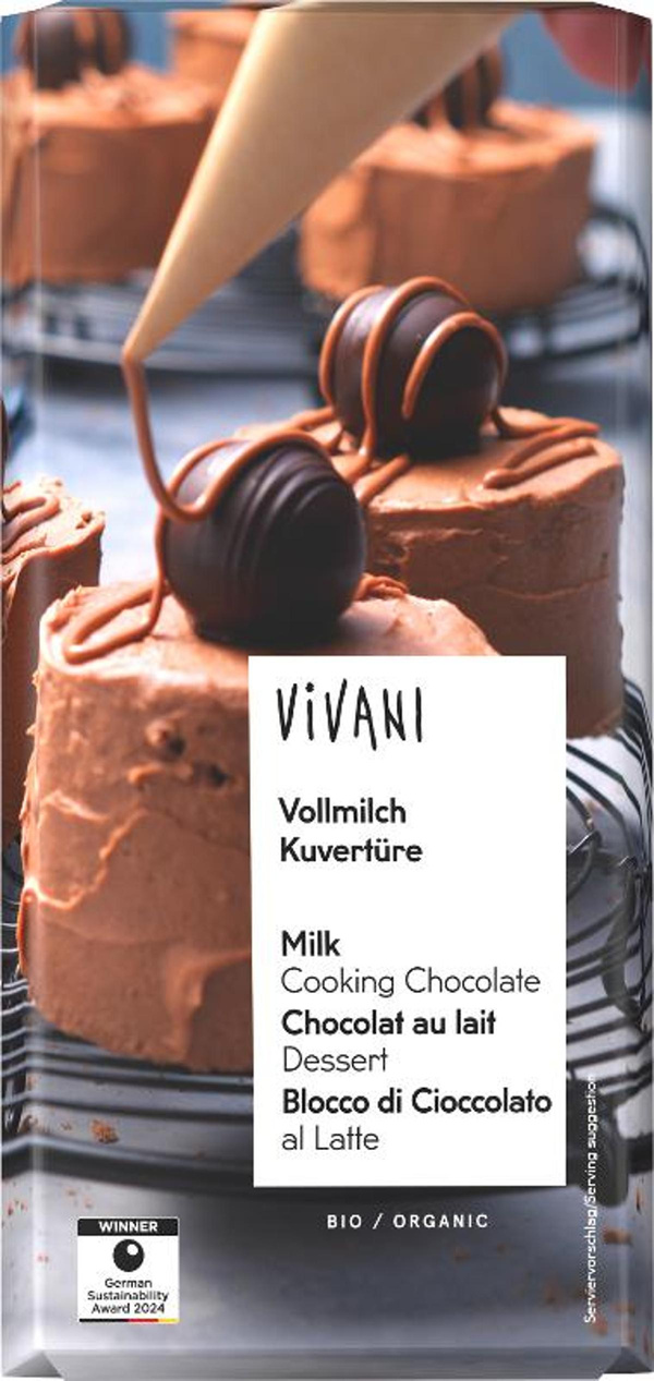 Produktfoto zu Vollmilch Kuvertüre von Vivani