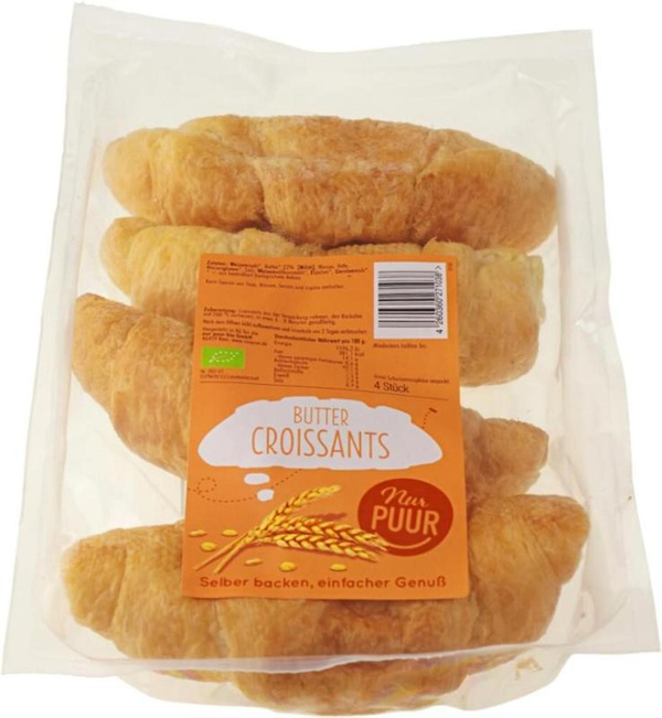 Produktfoto zu Butter Croissant, 4 Stück von Nur Puur