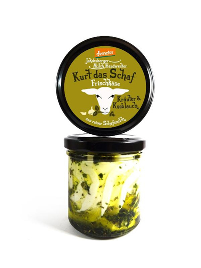 Produktfoto zu Kurt das Schaf, Frischkäse mit Kräutern, Knoblauch von Jakobsberger
