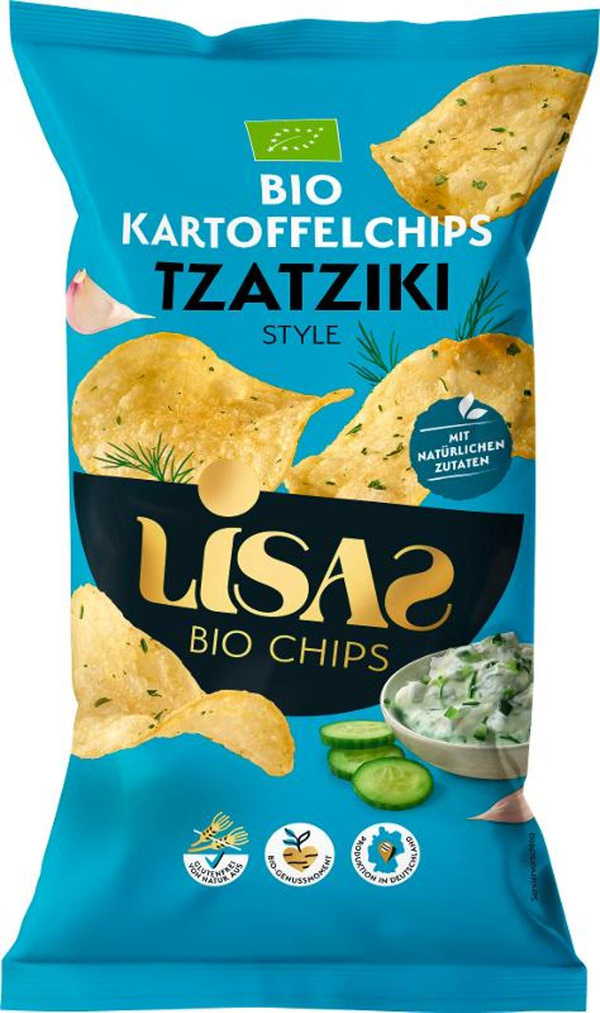 Produktfoto zu Kartoffelchips Tzatziki von Lisas Bio-Kesselchips