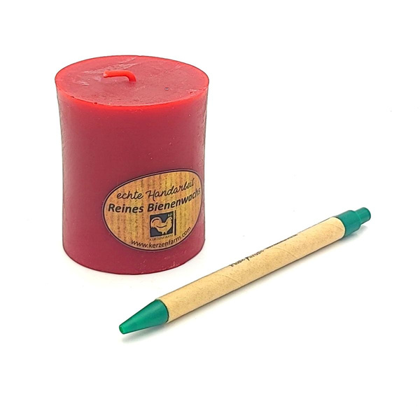 Produktfoto zu Rote Bienenwachskerze 75x64mm