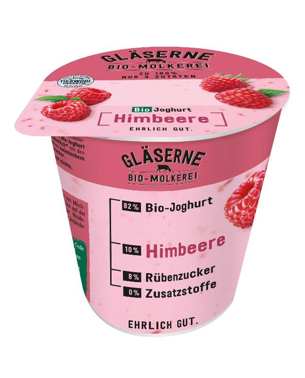 Produktfoto zu Joghurt Pur Himbeere 3,5% von Gläserne Molkerei