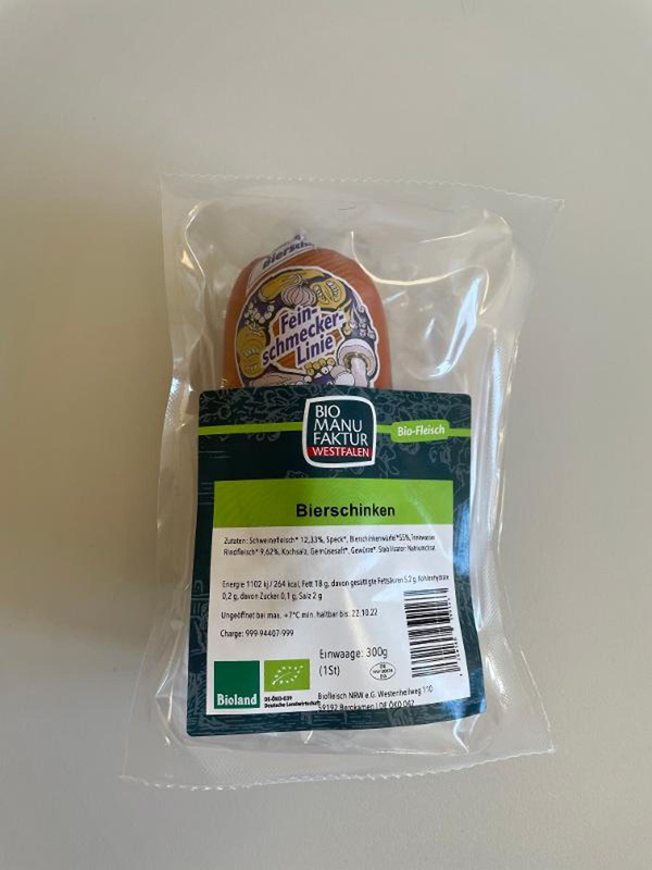 Produktfoto zu Bierschinken am Stück von Bio Fleisch NRW