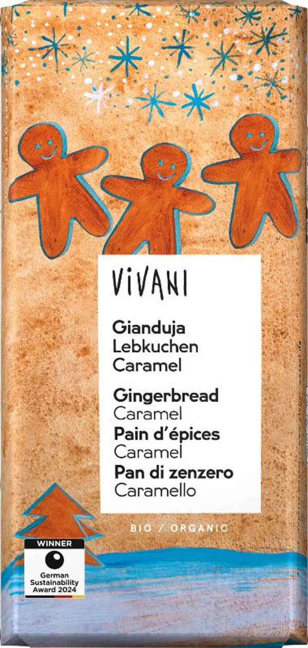 Produktfoto zu Gianduja Lebkuchen Caramel Schokolade von Vivani