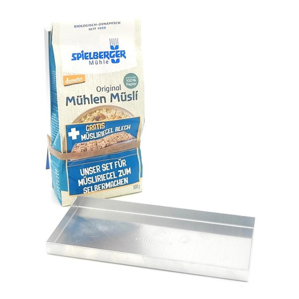 Produktfoto zu Original Mühlen Müsli mit Müsliriegelblech von Spielberger