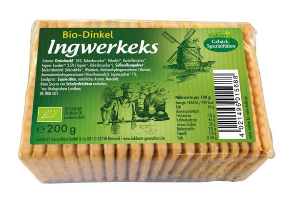 Produktfoto zu Dinkel Ingwer Kekse von Liebhart´s