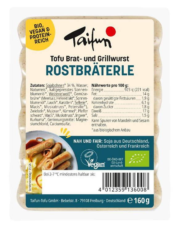 Produktfoto zu Tofu-Rostbräterle von Taifun