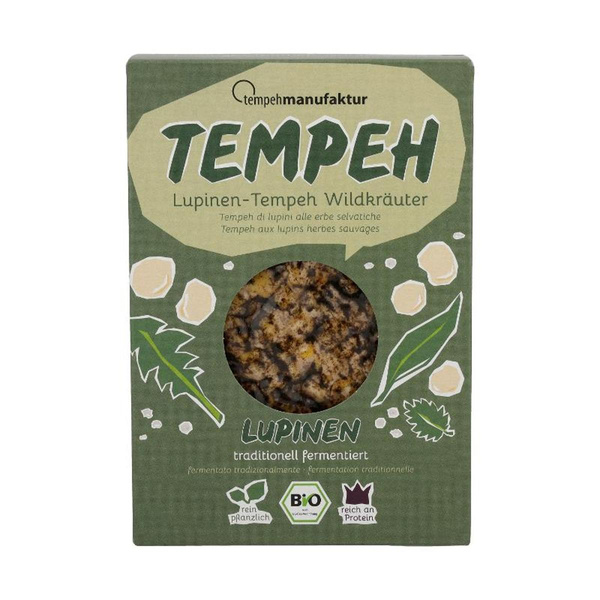Produktfoto zu Tempeh Lupinen Wildkräuter von Tempehmanufaktur