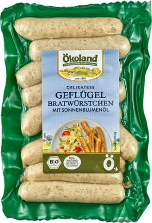 Produktfoto zu Delikatess-Geflügelbratwürstchen von Ökoland