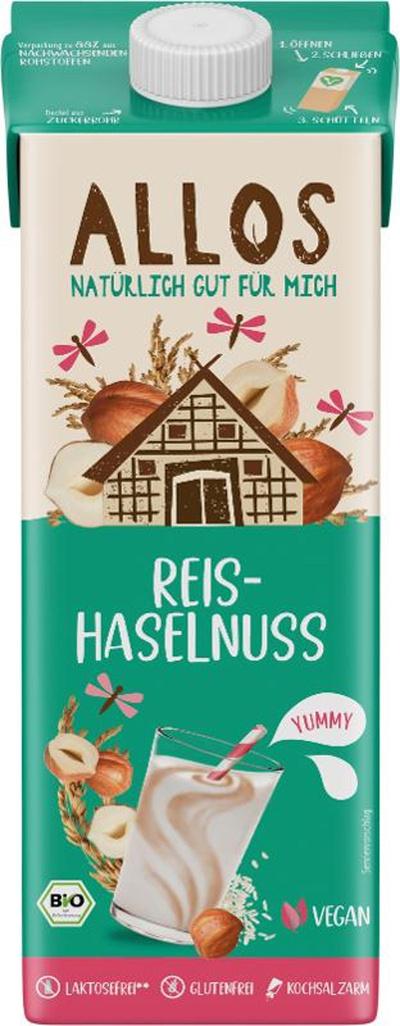 Produktfoto zu Reis Haselnuss Drink von Allos