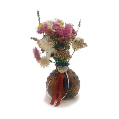 Produktfoto zu Braunglas mit Trockenblumen