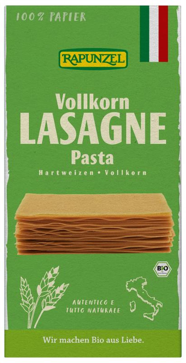 Produktfoto zu Lasagne Platten, Vollkorn von Rapunzel