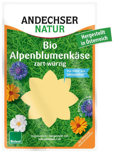 Produktfoto zu Alpenblumenkäse in Scheiben von Andechser