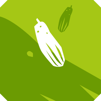 KI generiert: Illustration zweier Zucchini auf grünem Hintergrund.