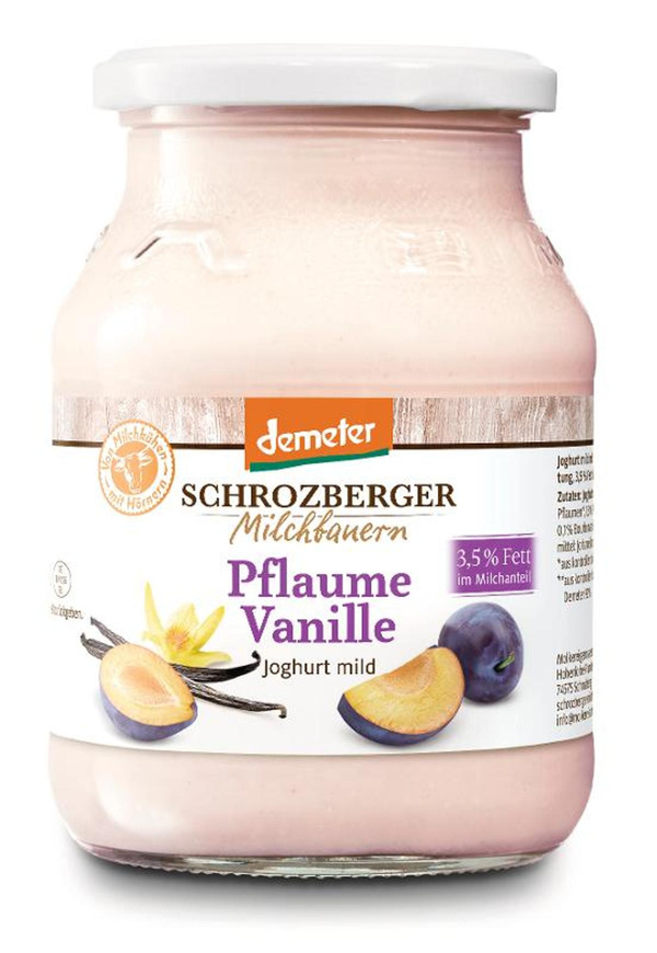 Produktfoto zu Joghurt Pflaume Vanille von Schrozberger