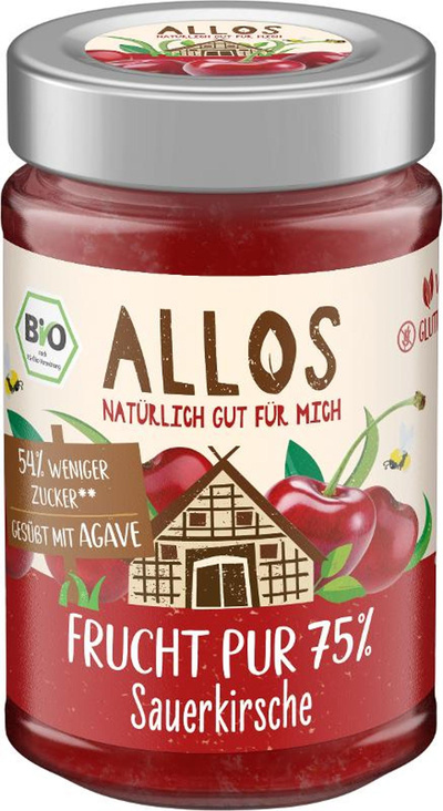 Produktfoto zu Frucht Pur Sauerkirsche 75% von Allos