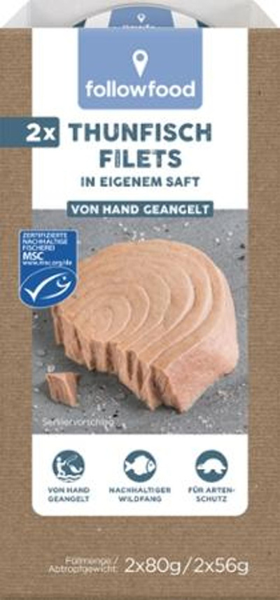 Produktfoto zu Thunfisch im eigenen Saft im Doppelpack von followfood