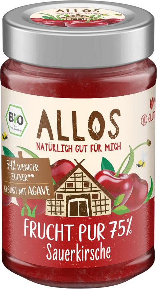 Produktfoto zu Frucht Pur Sauerkirsche 75% von Allos