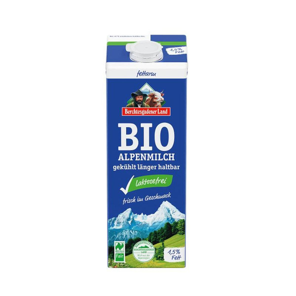 Produktfoto zu Frische Alpenmilch 1,5%, laktosefrei von Berchtesgadener Land