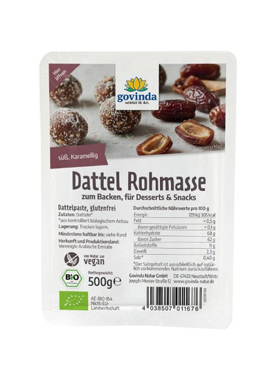 Produktfoto zu Dattel Rohmasse von Govinda