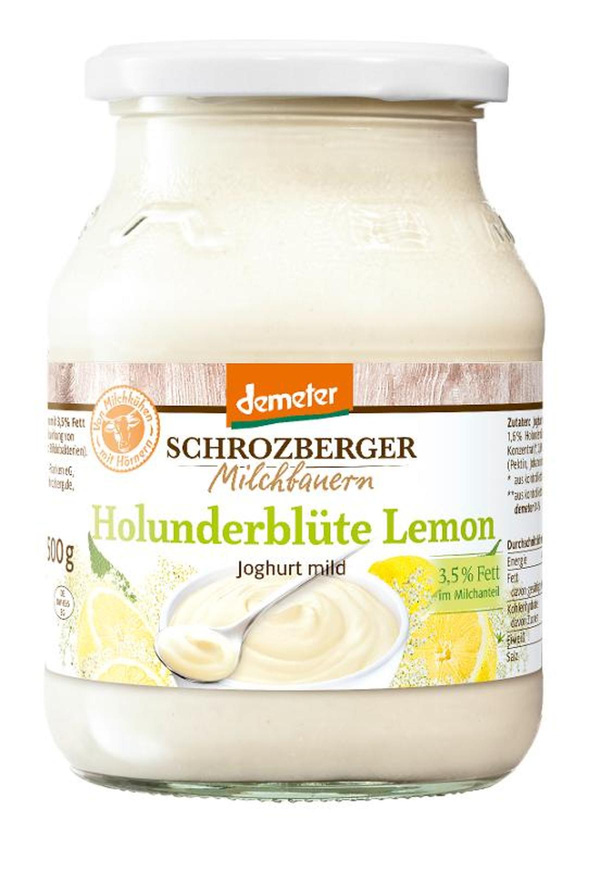 Produktfoto zu Joghurt Holunderblüte-Lemon von Schrozberger