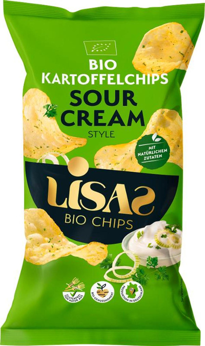 Produktfoto zu Kartoffelchips Sour Cream von Lisas Bio-Kesselchips
