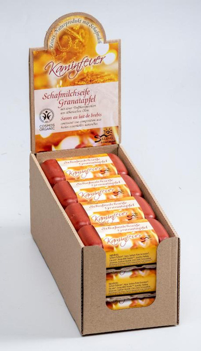 Produktfoto zu Schafmilchseife Granatapfel Kaminfeuer