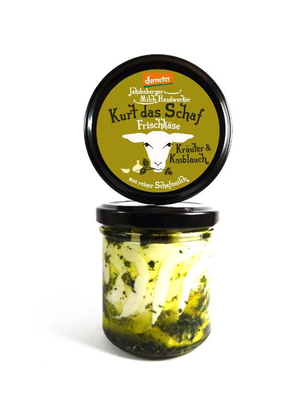 Produktfoto zu Kurt das Schaf, Frischkäse mit Kräutern, Knoblauch von Jakobsberger