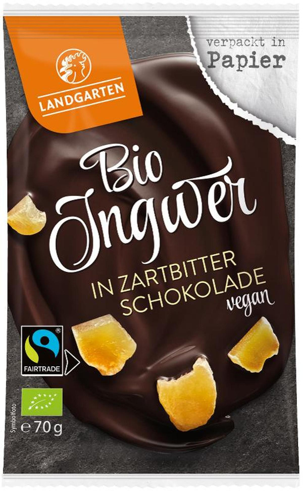 Produktfoto zu Ingwer in Zartbitter Schokolade von Landgarten