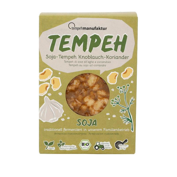 Produktfoto zu Tempeh Knoblauch-Koriander von Tempehmanufaktur