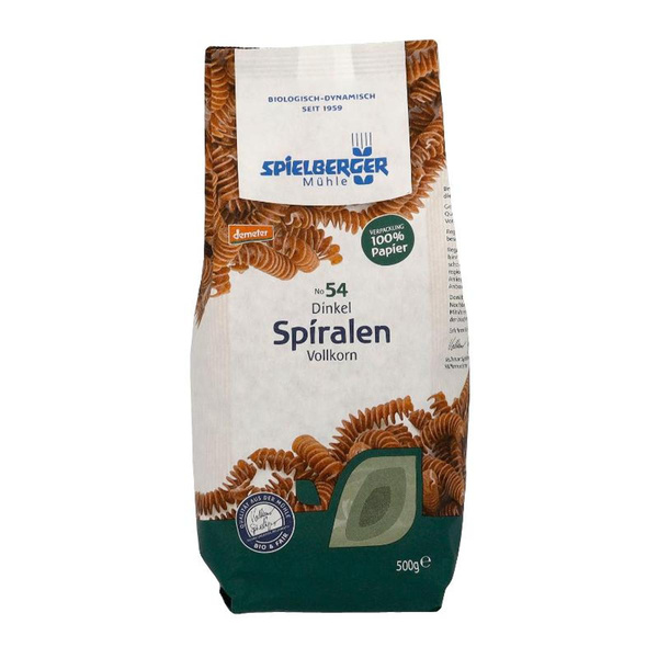 Produktfoto zu Vollkorn Dinkel Spiralen von Spielberger