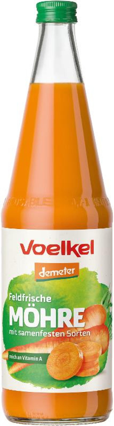 Produktfoto zu 6er Kasten Möhrensaft, feldfrisch von Voelkel