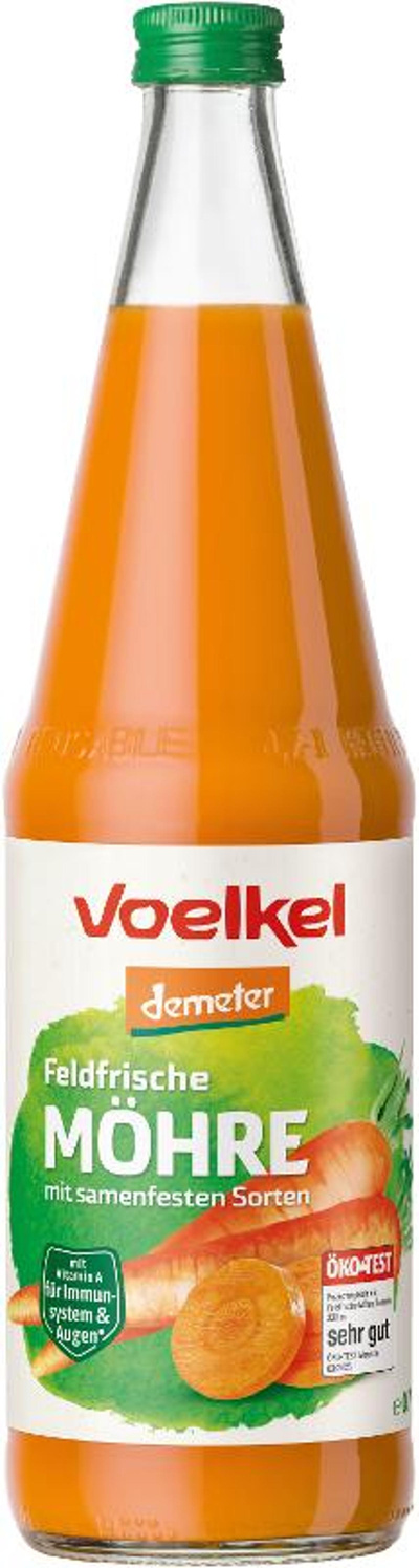 Produktfoto zu 6er Kasten Möhrensaft, feldfrisch von Voelkel