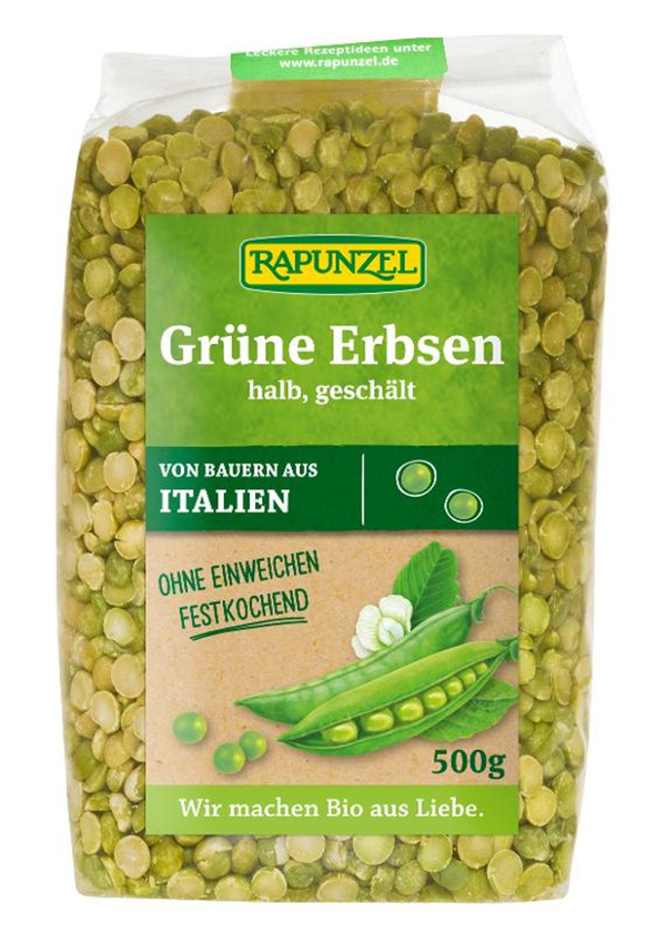 Produktfoto zu Grüne Erbsen, halb, geschält von Rapunzel