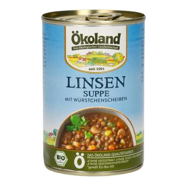 Produktfoto zu Linsensuppe mit Würstchenscheiben von Ökoland