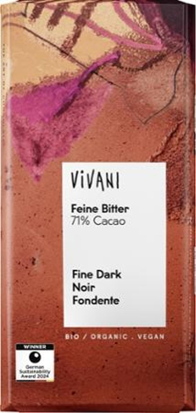 Produktfoto zu Feine Bitter Schokolade 71% von Vivani
