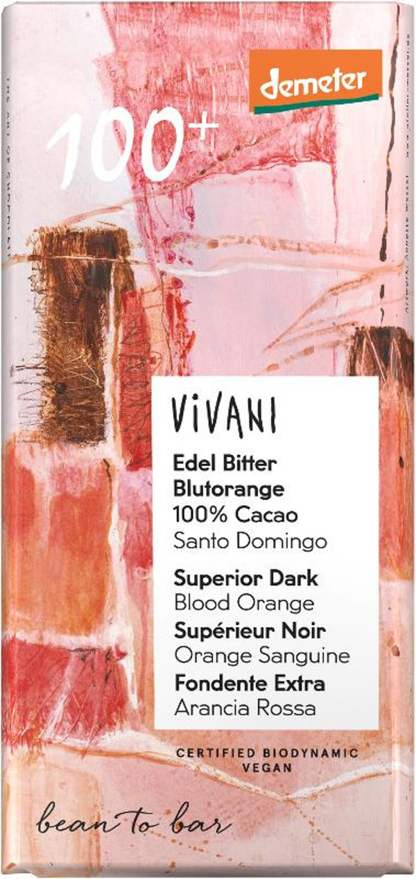 Produktfoto zu Edel Bitter Blutorange Schokolade von Vivani