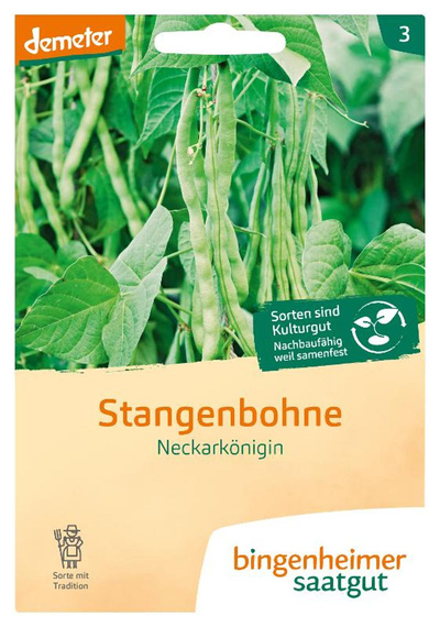 Produktfoto zu Saaatgut Stangenbohnen Neckarkönigin von Bingenheimer Saatgut