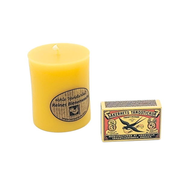 Produktfoto zu Natur Bienenwachskerze 75x64mm